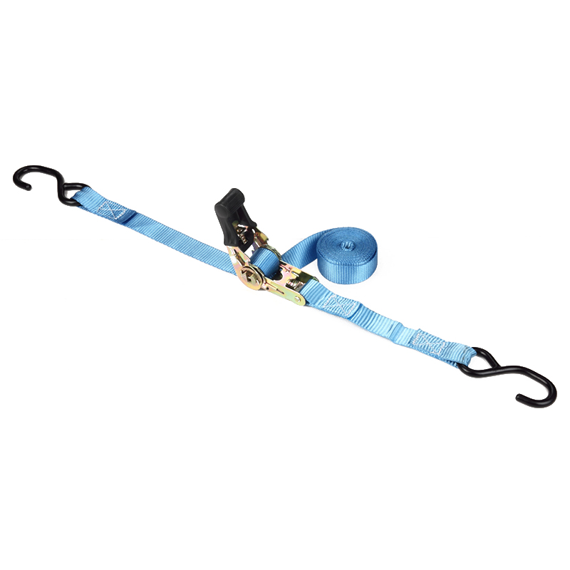 1 tum 25 mm 800 kg spärrband med svart belagd S-krok