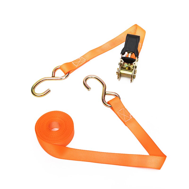 1 tum 25 mm 800 kg spärrband med svart belagd S-krok